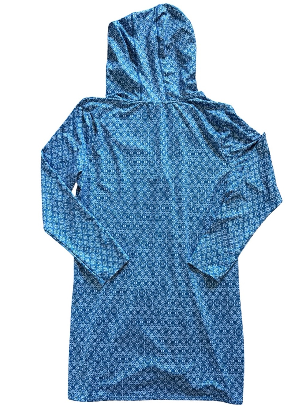 Cabana Life Preppy Geo Hooded Cover-Up Dress Blue XL NWOT - Picture 2 of 7